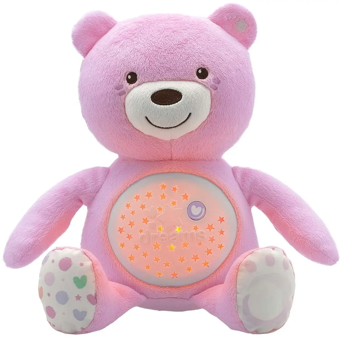 Музыкальная мягкая игрушка с ночником Chicco First Dreams Baby Bear (Pink)