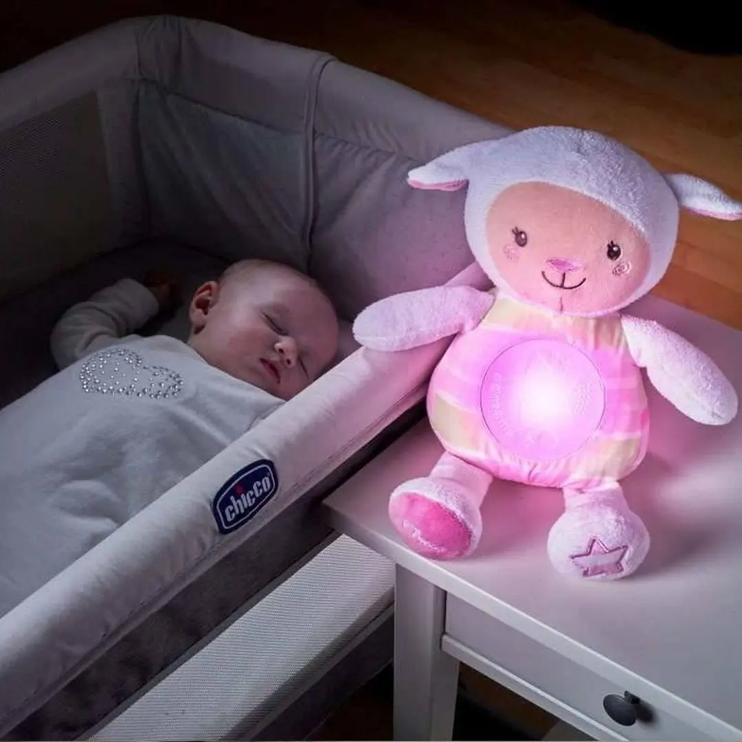Музыкальная мягкая игрушка с ночником Chicco First Dreams Lullaby Sheep (White/Pink) - 3