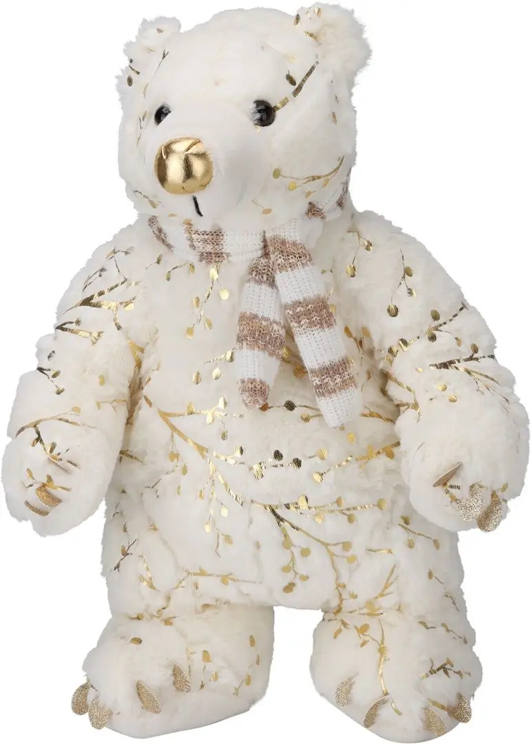 Jucarie moale Christmas 12766 60cm (White/Gold)