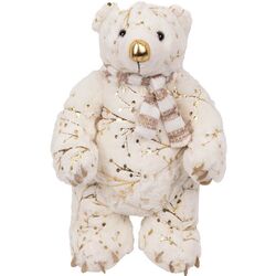 Jucarie moale Christmas Bear 12764 45cm (White/Gold) Thumb