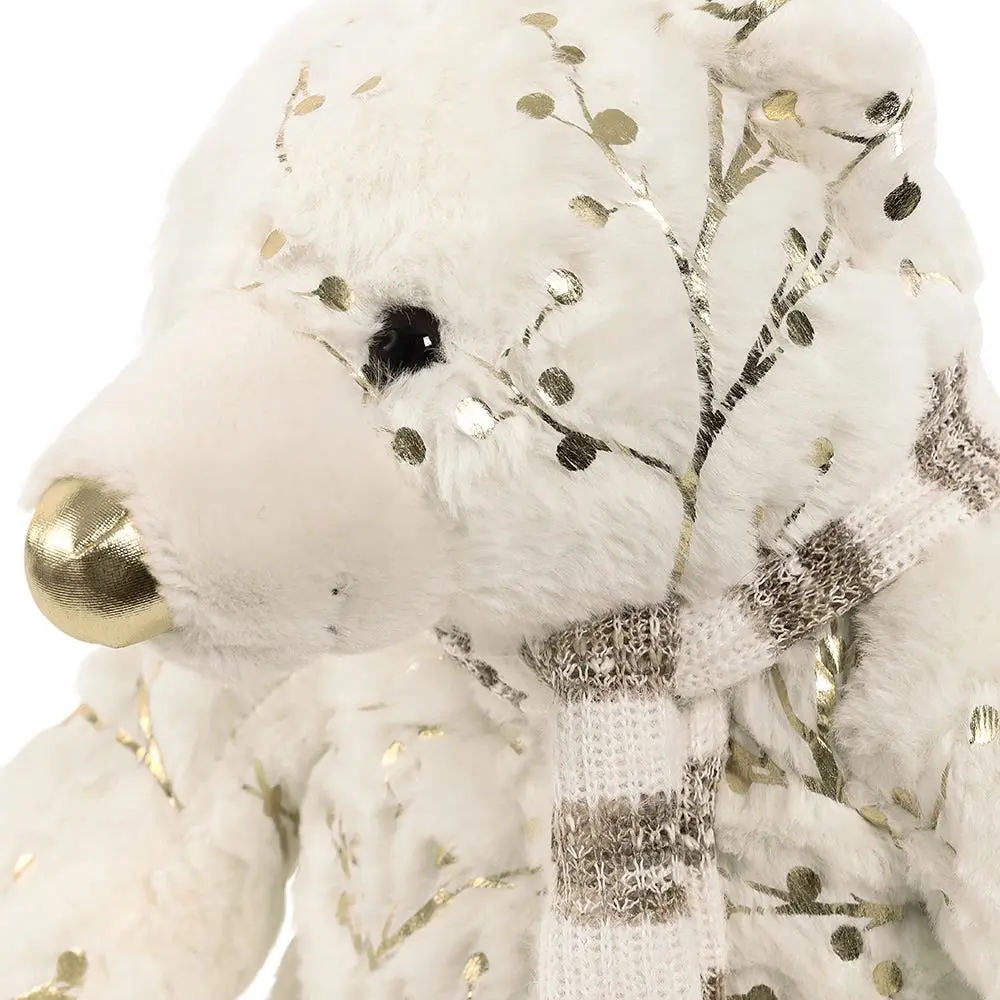 Jucarie moale Christmas Bear 12764 45cm (White/Gold)