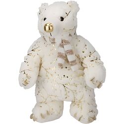 Jucarie moale Christmas Bear 12764 45cm (White/Gold) Thumb