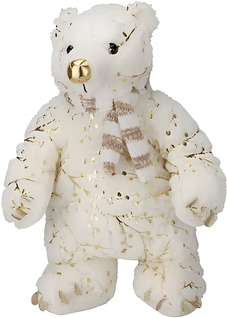 Jucarie moale Christmas Bear 12764 45cm (White/Gold)