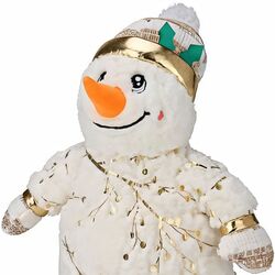 Jucarie moale Christmas Snowman 12895 30cm (White/Gold) Thumb