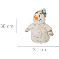 Jucarie moale Christmas Snowman 16082 38cm (White/Gold) Thumb
