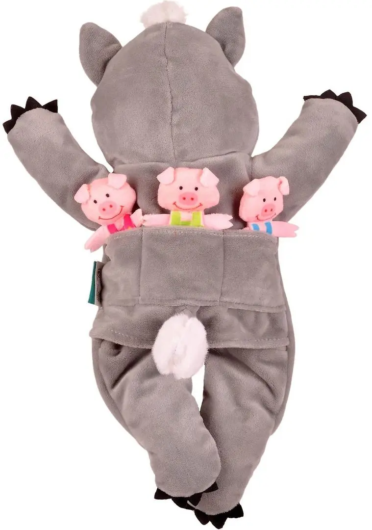 Комплект ручных марионеток Fiesta Crafts Big Bad Wolf & the Three Little Pigs (Grey/Pink) - 4