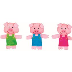 Комплект ручных марионеток Fiesta Crafts Big Bad Wolf & the Three Little Pigs (Grey/Pink) Thumb