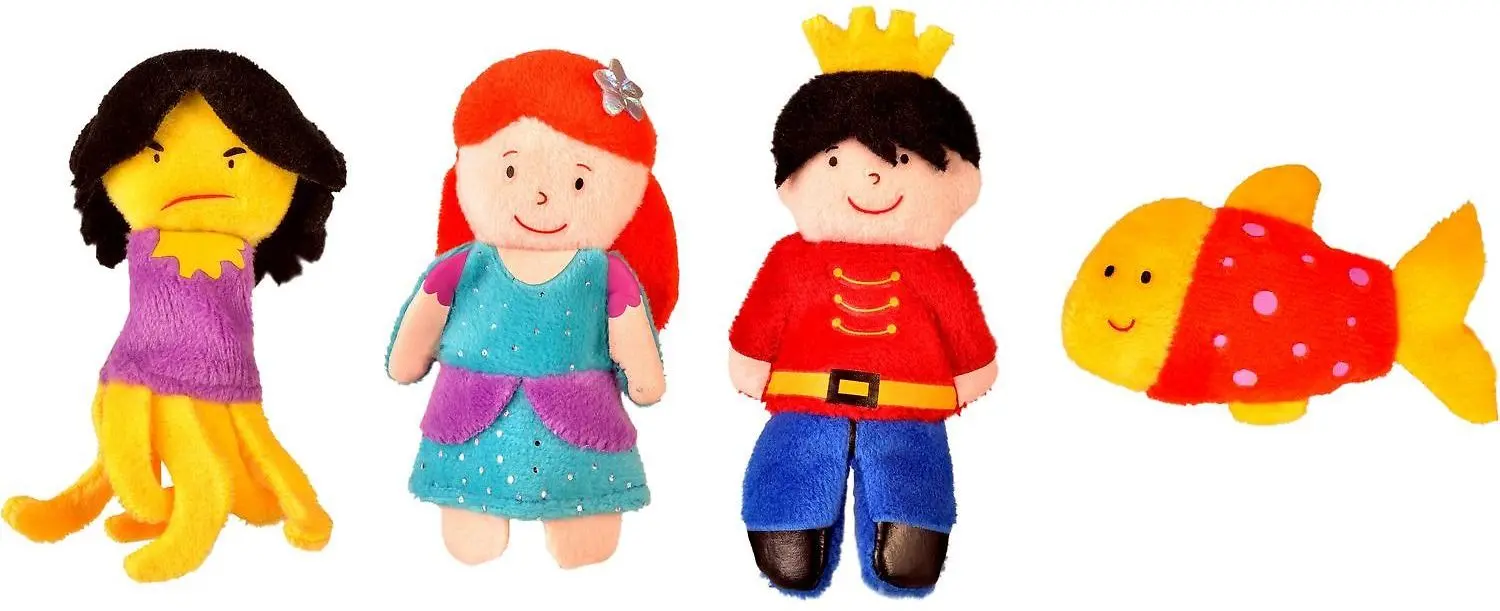 Set marionete de mana Fiesta Crafts Little Mermaid (Blue/Orange) - 4