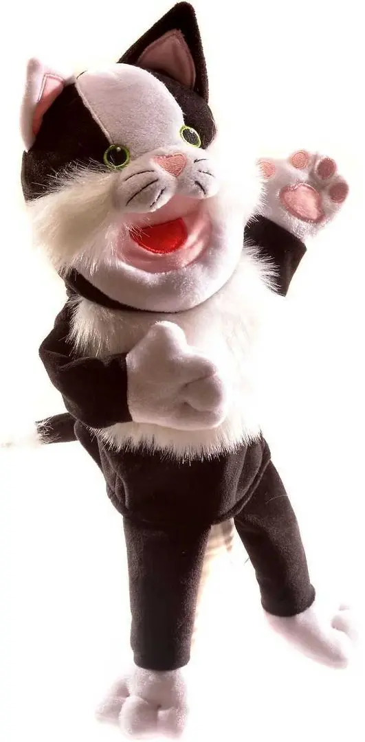 Ручная марионетка Fiesta Crafts Cat (Black/White) - 5