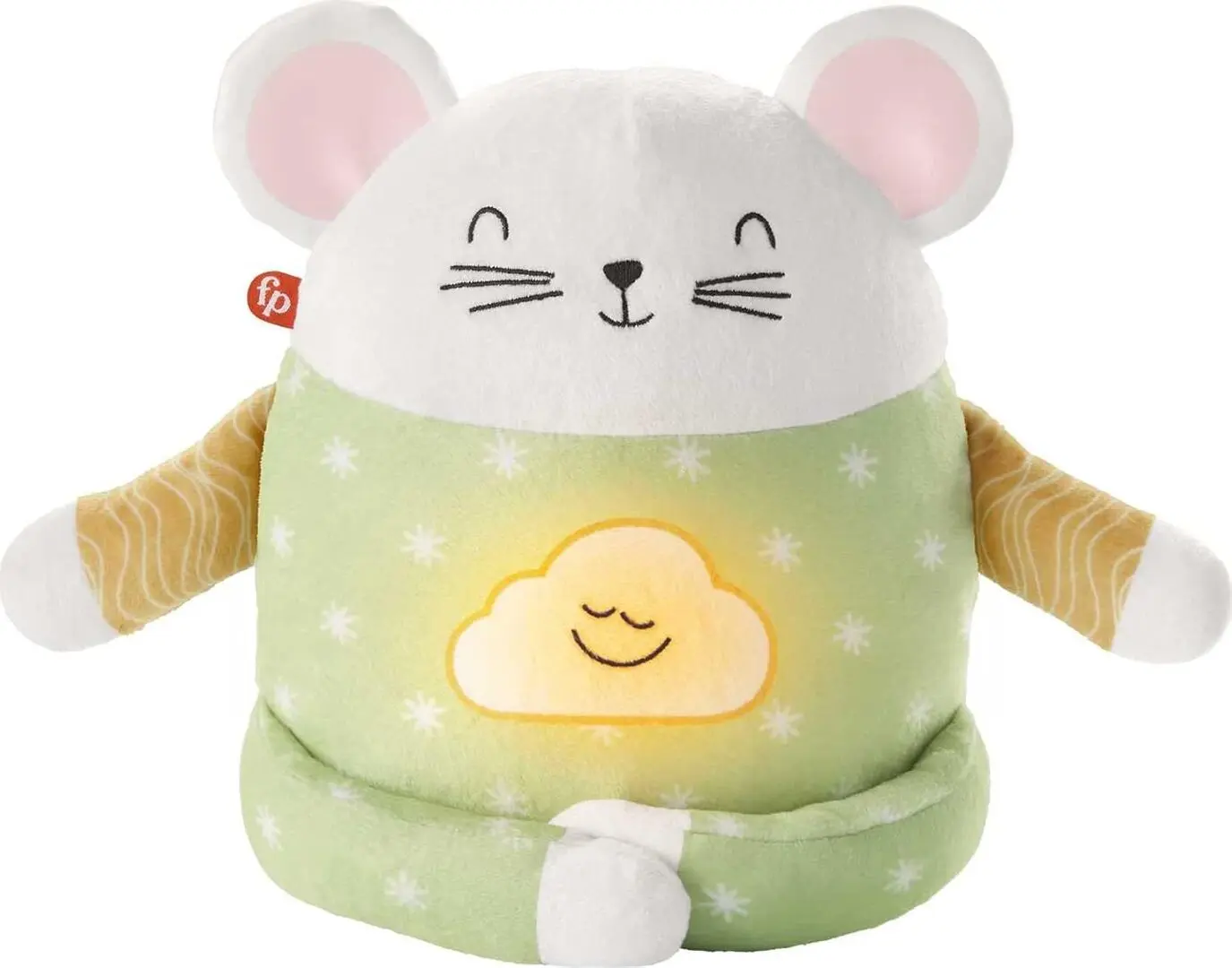 Jucărie din pluș pentru meditație Fisher-Price Mouse K-GRV08 (Green/White)
