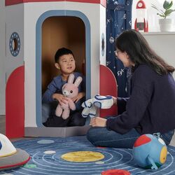 Jucarie moale Ikea Aftonsparv Iepure 28cm (Alb/Albastru/Roz) Thumb