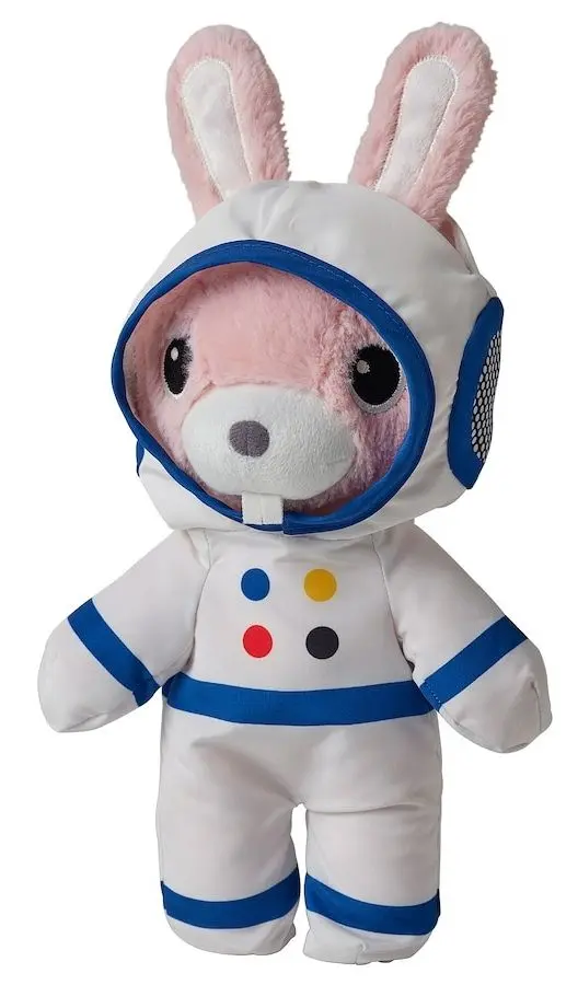 Jucarie moale Ikea Aftonsparv Iepure 28cm (Alb/Albastru/Roz)