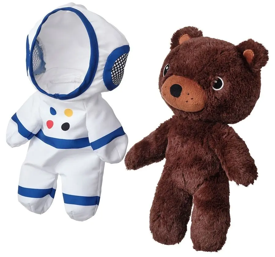 Jucarie moale Ikea Aftonsparv Urs 28cm (Alb/Albastru/Maro)