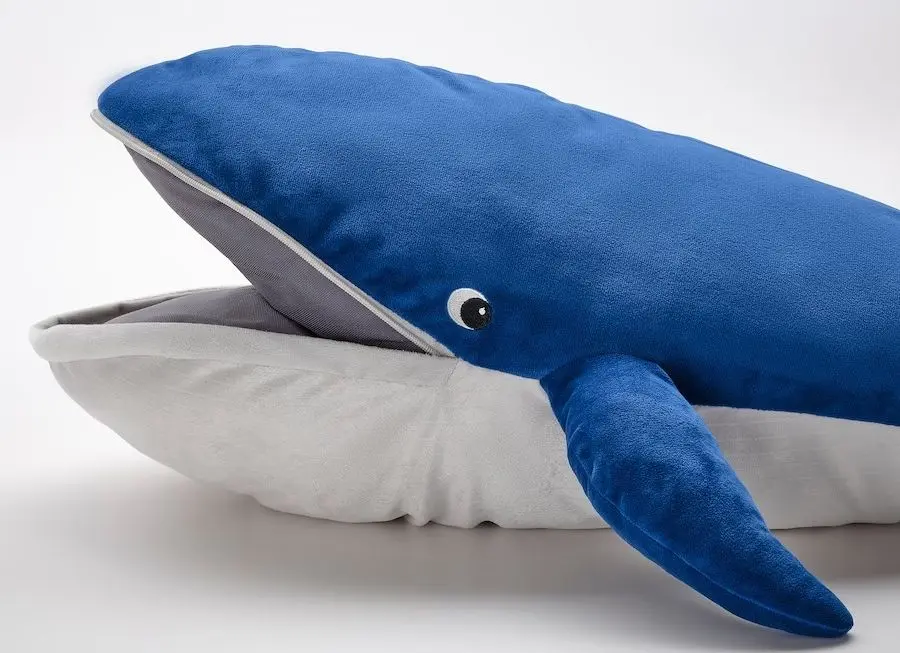 Jucarie de plus Ikea Blavingad Balena 100cm (Albastru)