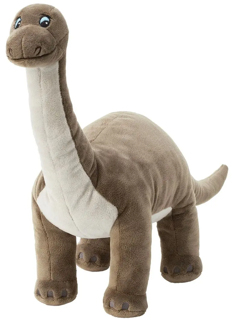 Jucarie de plus Ikea Jattelik Dinozaur Brontozaur 55cm (Bej-ichis/Alb)