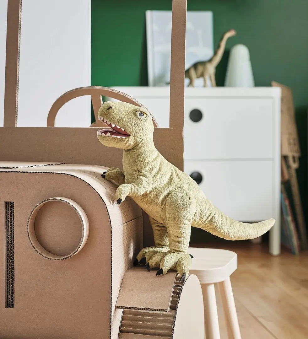 Jucarie de plus Ikea Jattelik Dinozaur Tiranozaur Rex 44cm (Verde)