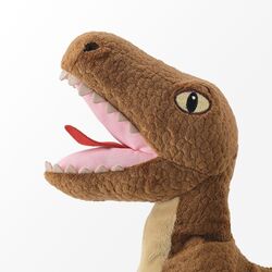 Jucarie de plus Ikea Jattelik Dinozaur Velociraptor (Cafeniu) Thumb