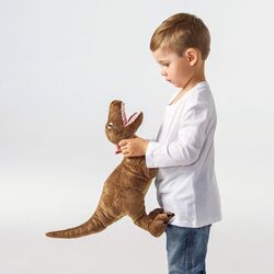 Jucarie de plus Ikea Jattelik Dinozaur Velociraptor (Cafeniu) Thumb