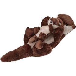 Jucarie de plus Ikea Skogsduva Vidra cu pui 45cm (Maro/Bej)