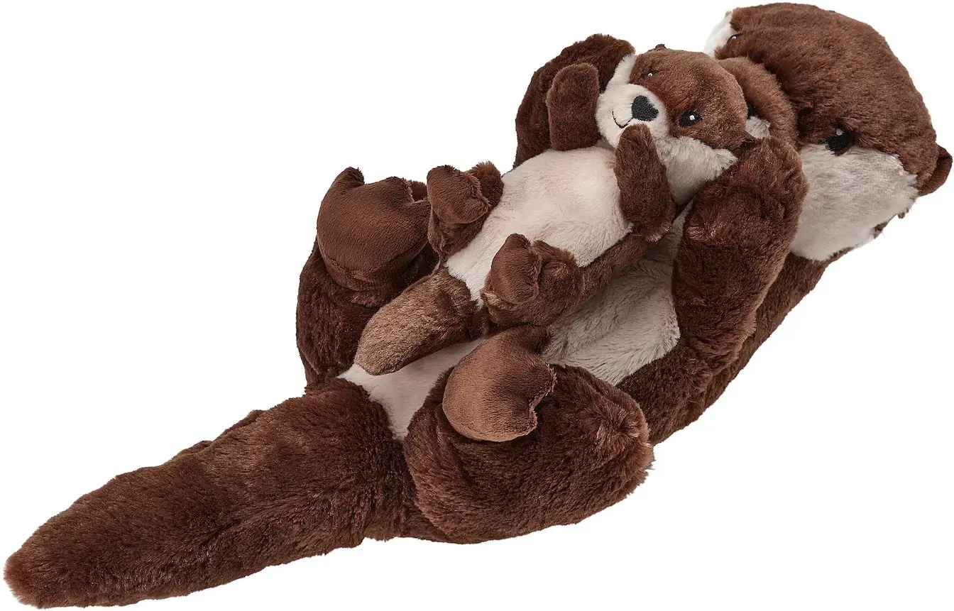 Мягкая игрушка Ikea Skogsduva Выдра с детенышем 45cm (Коричневый/Бежевый)