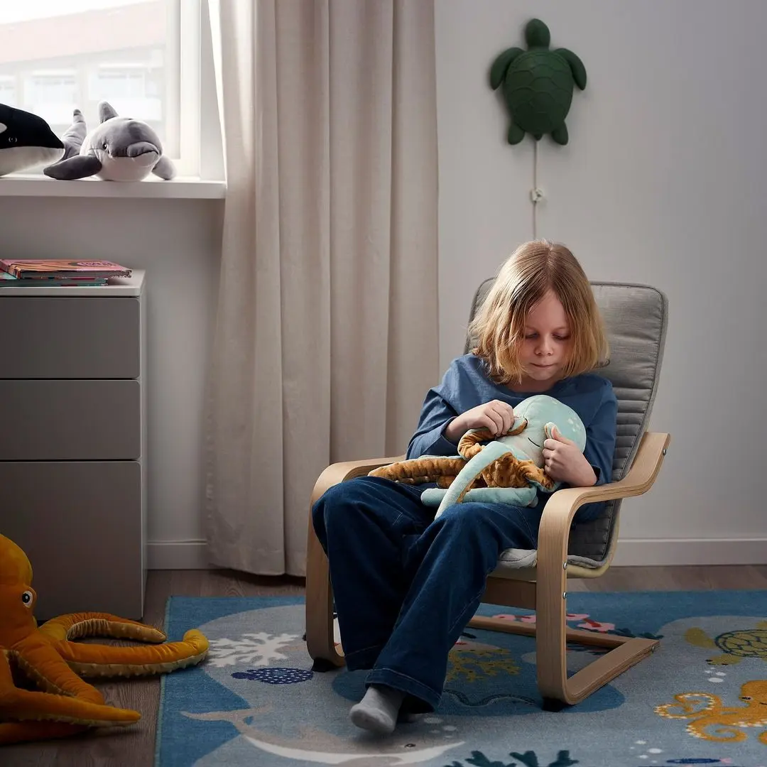 Мягкая игрушка с ночником Ikea Blavingad (Бирюзовый Осьминог)