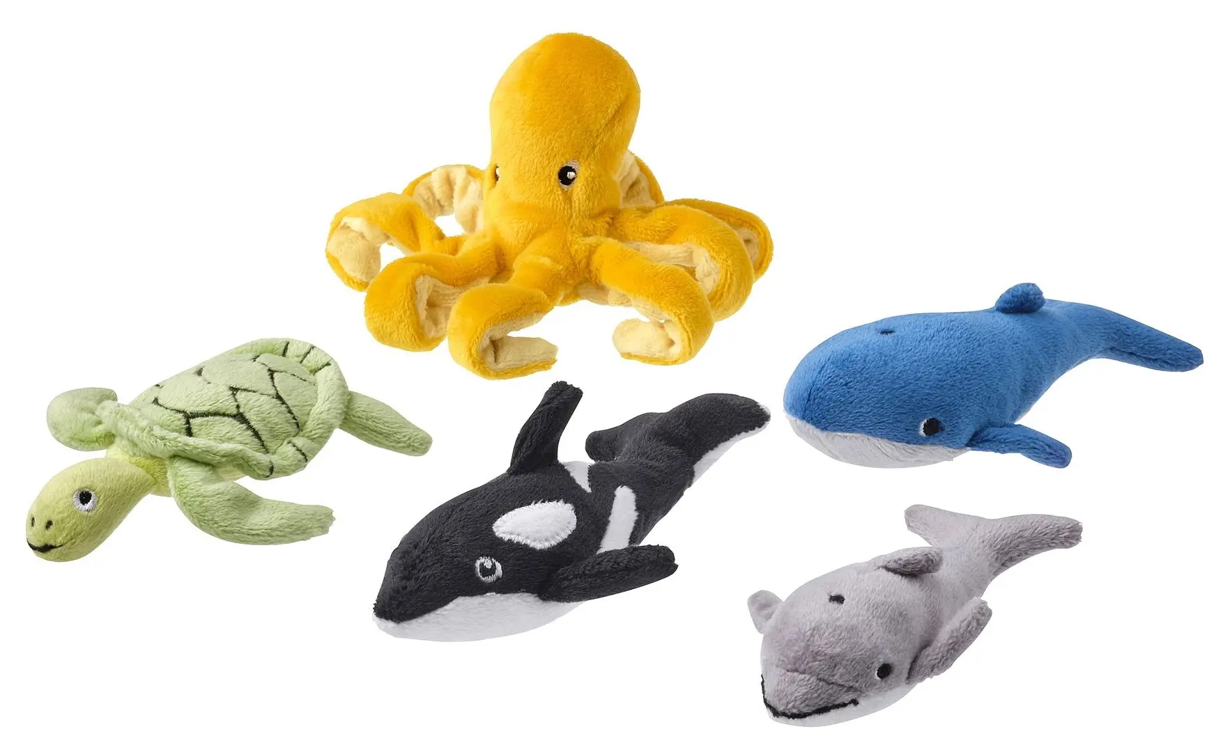 Set jucării moi Ikea Blavingad Animale marine (Multicolor)