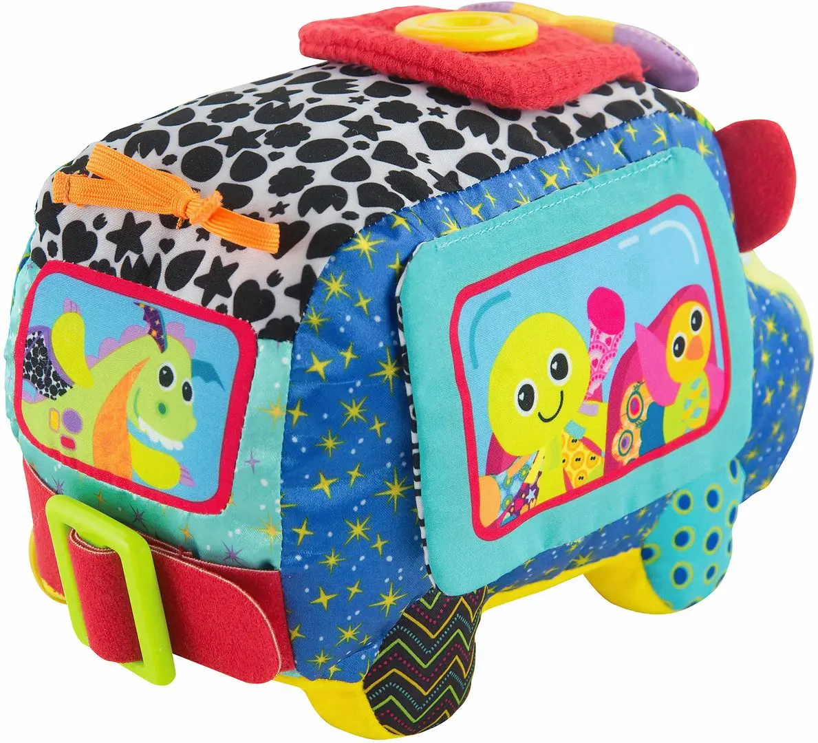 Jucarie moale educativa Lamaze Freddie Bus (Multicolor)