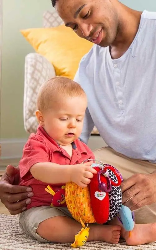 Jucarie moale educativa Lamaze Grab And Hide Ball (Multicolor)