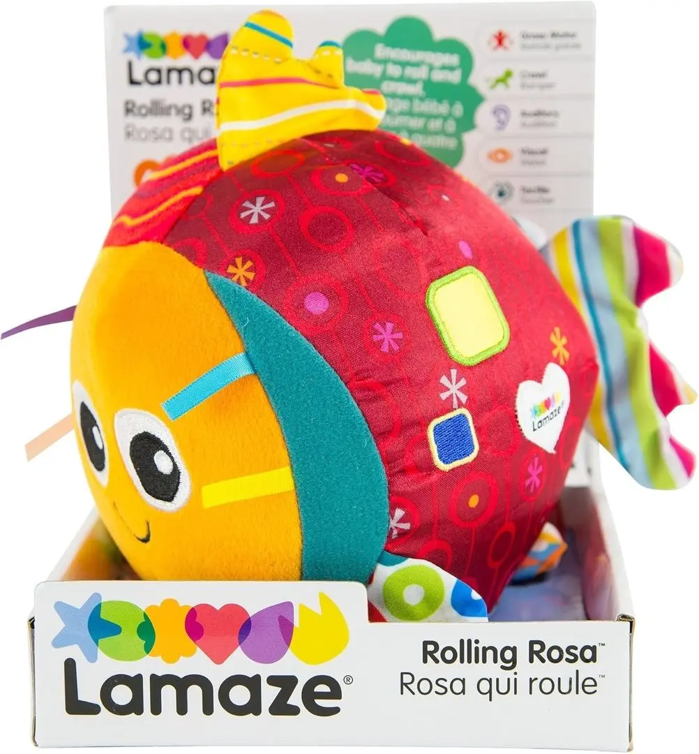 Jucarie moale educativa Lamaze Rolling Rosa (Multicolor) - 3