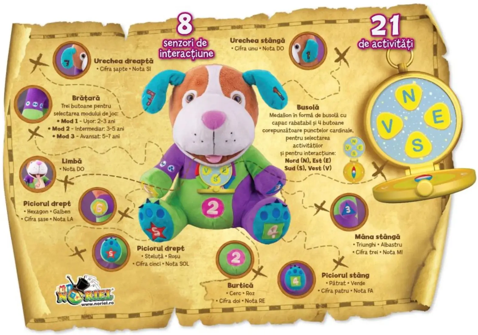 Интерактивная мягкая игрушка Toys Outlet Noriel Pets Bruno Edu INT7731 (Multicolour) - 2