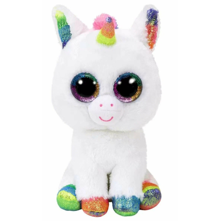 Jucarie de plus TY Beanie Boos Pixy White Unicorn 42cm (White/Multicolor)