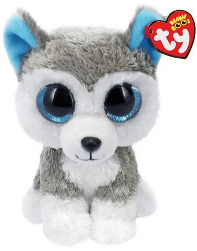 Jucarie de plus Ty Beanie Boos Slush Husky Dog TY36902 (White/Grey/Blue)