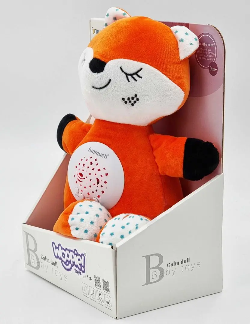 Jucarie moale cu proiector Woopie Fox 42585 (Orange/White) - 4