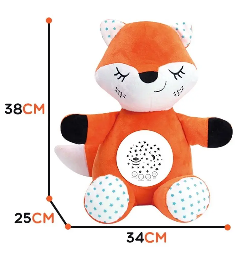 Jucarie moale cu proiector Woopie Fox 42585 (Orange/White) - 5