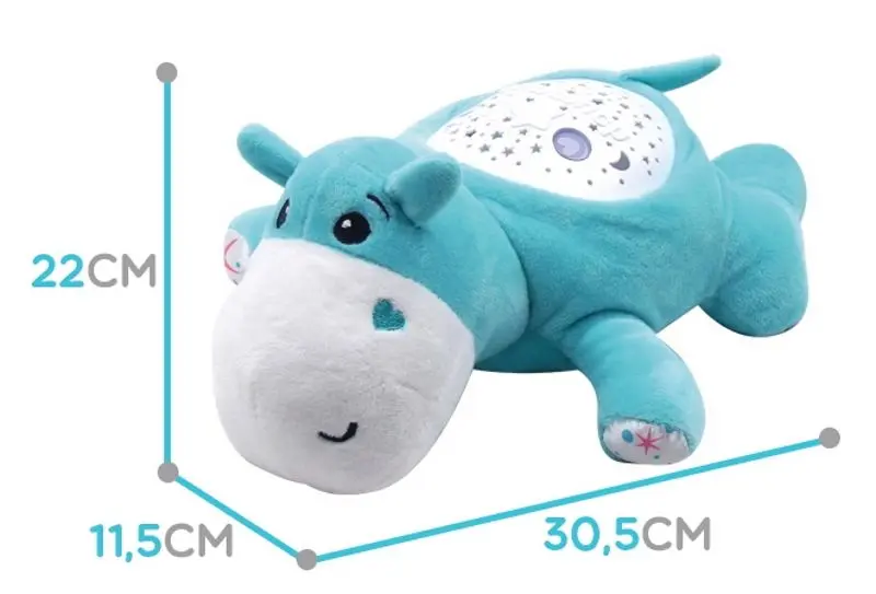 Jucarie moale cu proiector Woopie Hippo Sleeper 42608 (Blue) - 6