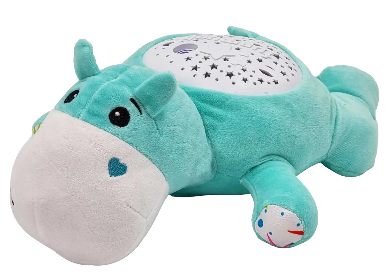 Jucarie moale cu proiector Woopie Hippo Sleeper 42608 (Blue)
