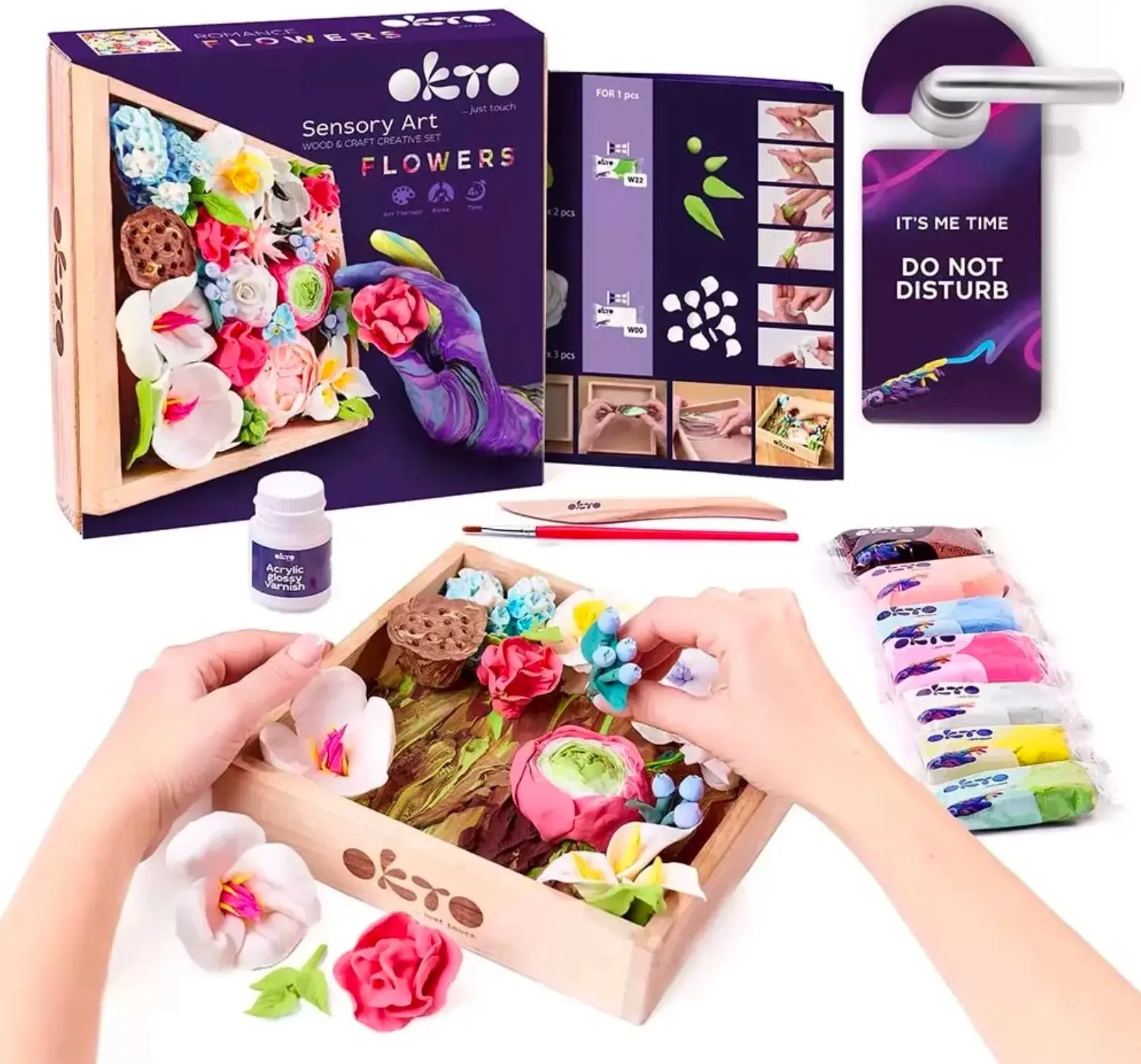 Set de modelare Okto Madera&Craft DYI Air Clay Flowers Romance - 2