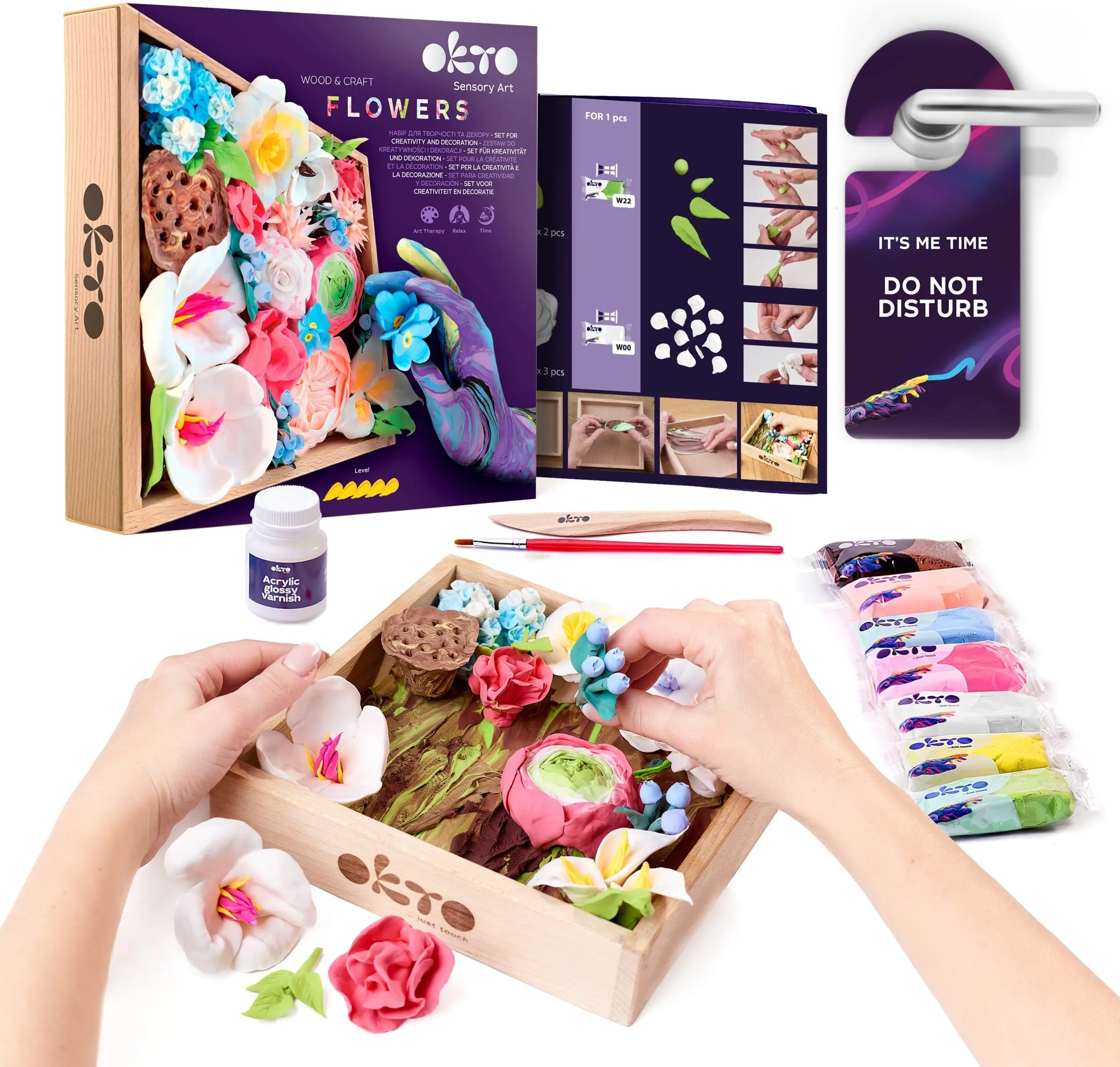 Набор для лепки Okto Madera&Craft DYI Air Clay Flowers Romance - 3