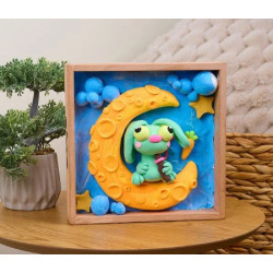 Набор для лепки Okto Madera&Craft DYI Air Clay Little Worlds Bunny Moon Thumb