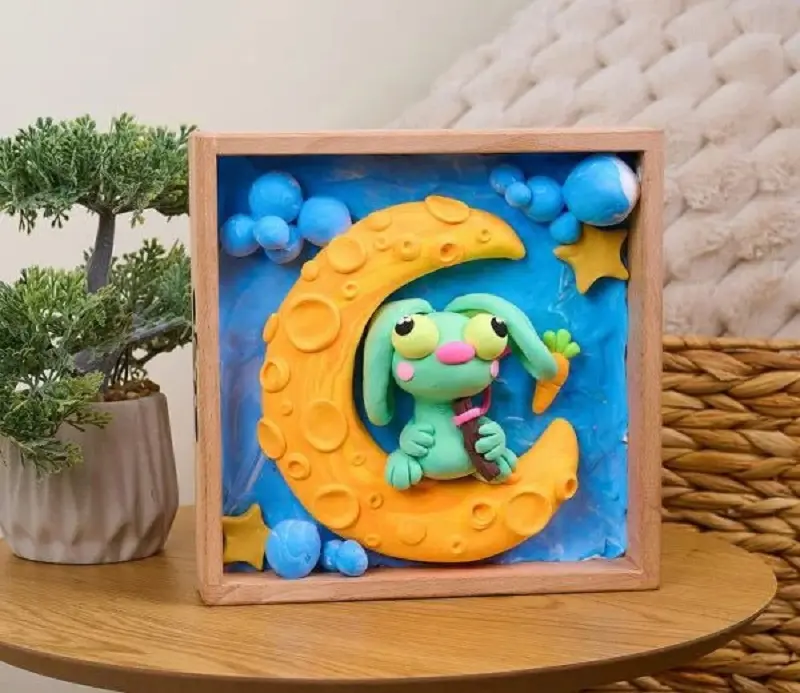 Набор для лепки Okto Madera&Craft DYI Air Clay Little Worlds Bunny Moon - 3