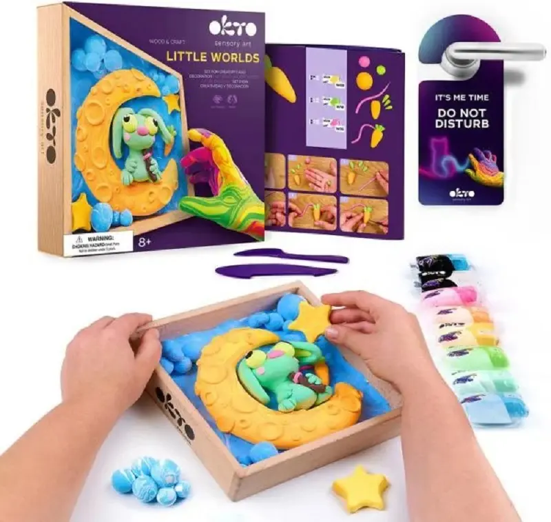 Набор для лепки Okto Madera&Craft DYI Air Clay Little Worlds Bunny Moon - 2