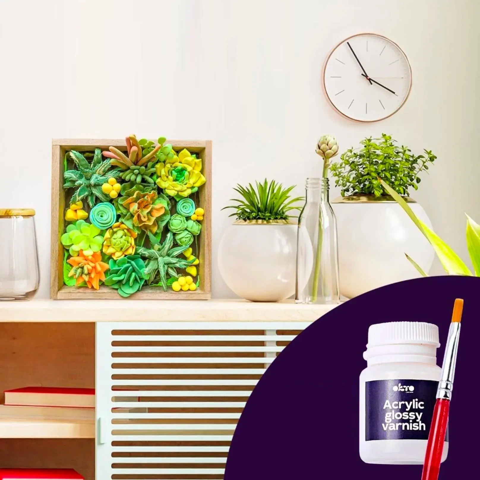 Набор для лепки Okto Madera&Craft DYI Air Clay Suculents Energy - 7