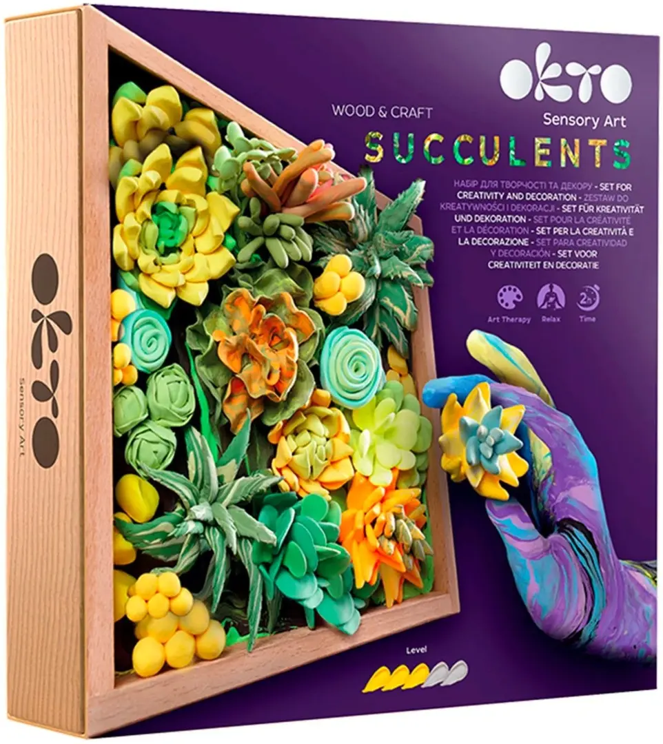 Набор для лепки Okto Madera&Craft DYI Air Clay Suculents Energy