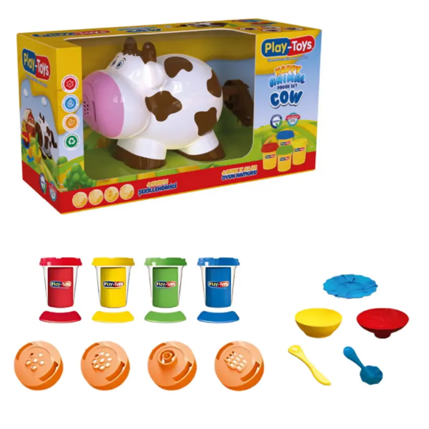 Set de modelare Play Toys Happy Animals Cow 4322