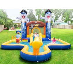 Centru de joaca gonflabil 7in1 Costway NP11072 (Yellow/Blue) Thumb