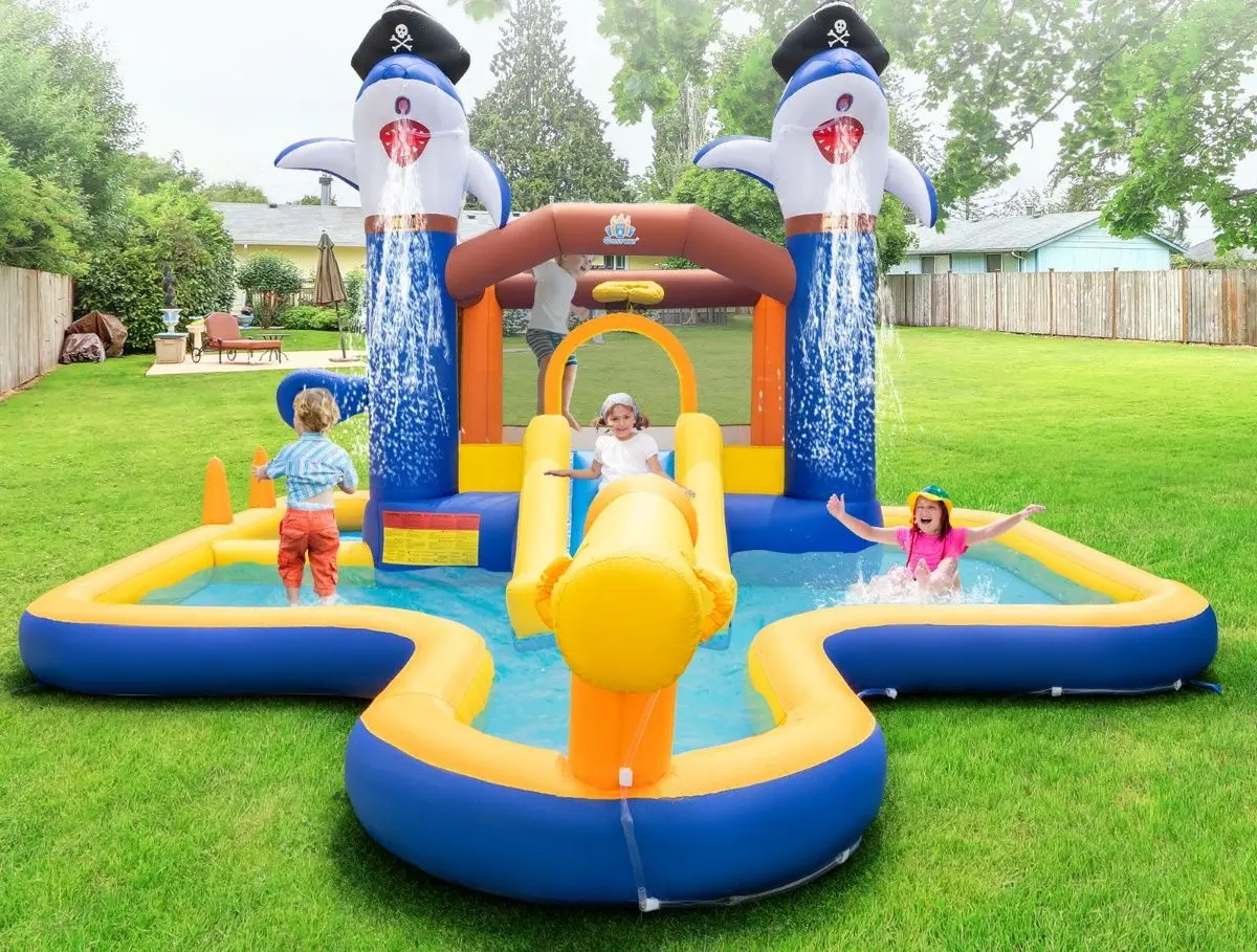 Centru de joaca gonflabil 7in1 Costway NP11072 (Yellow/Blue)