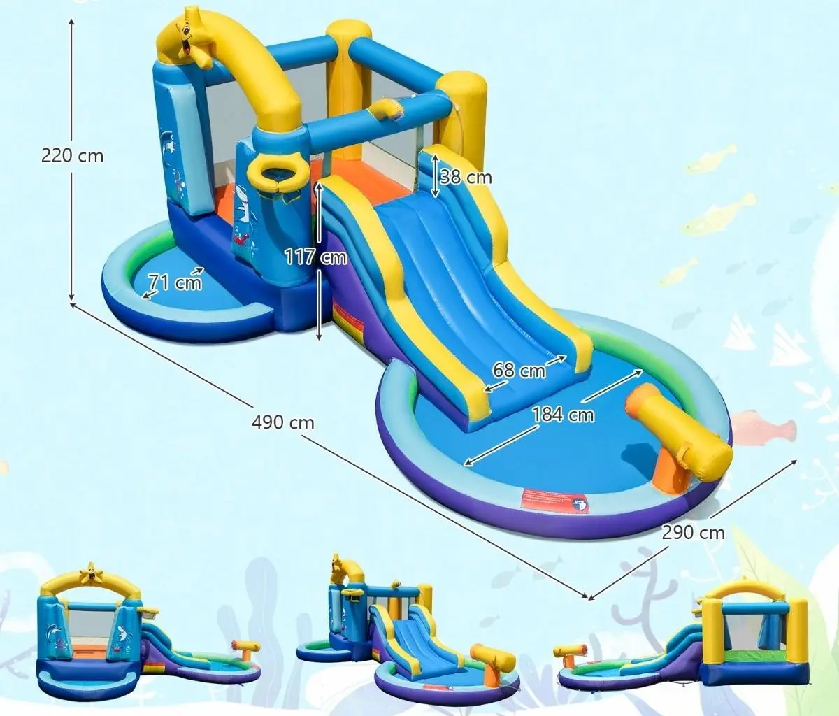 Centru de joaca gonflabil Costway NP11016DE (Blue)