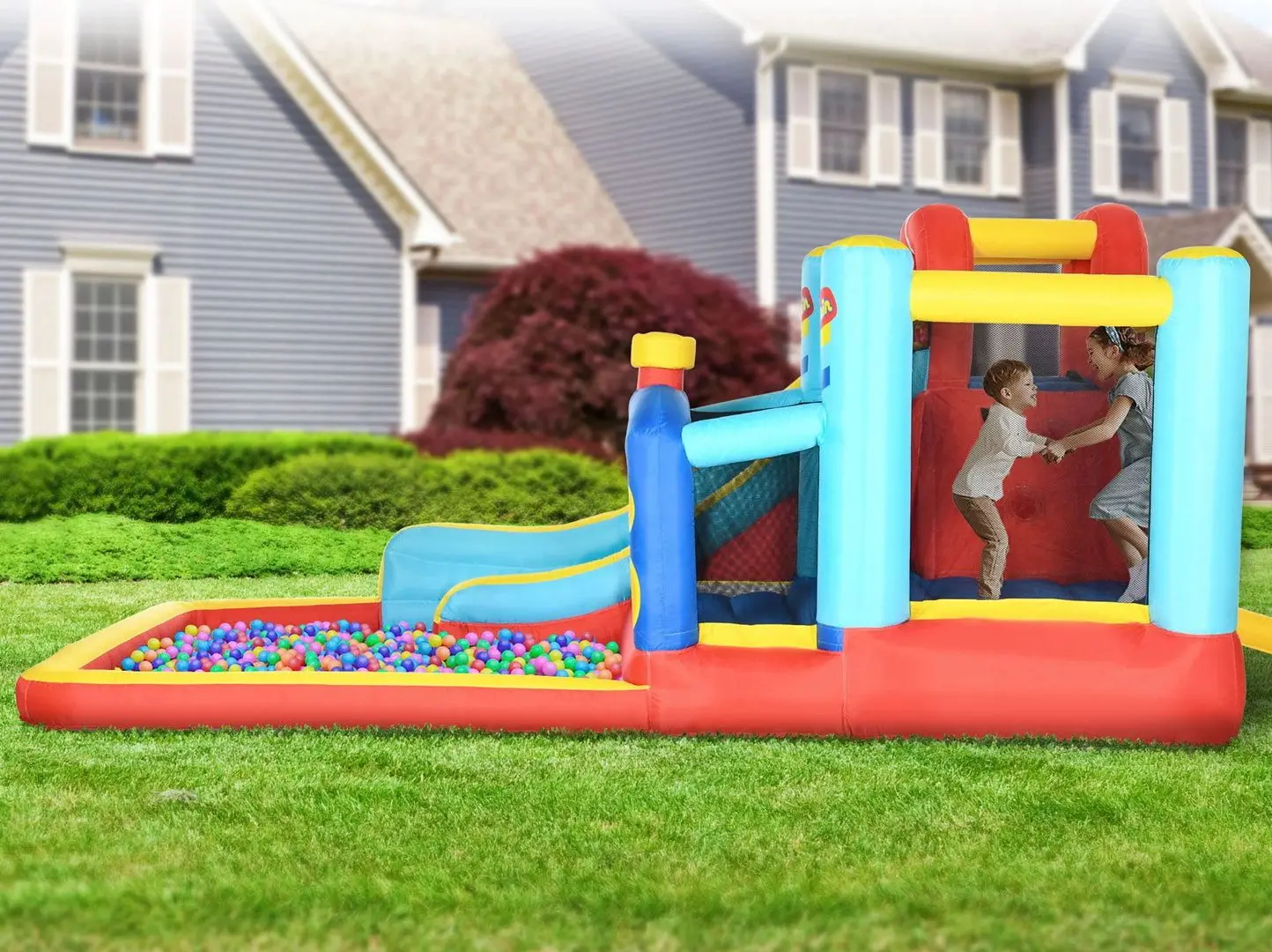 Надувной игровой центр 4в1 Outsunny 342-058V90 (Multicolor) - 3