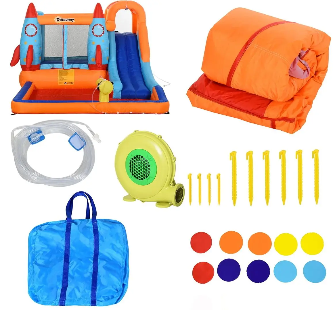 Надувной игровой центр Outsunny 342-026 (Orange/Blue) - 4