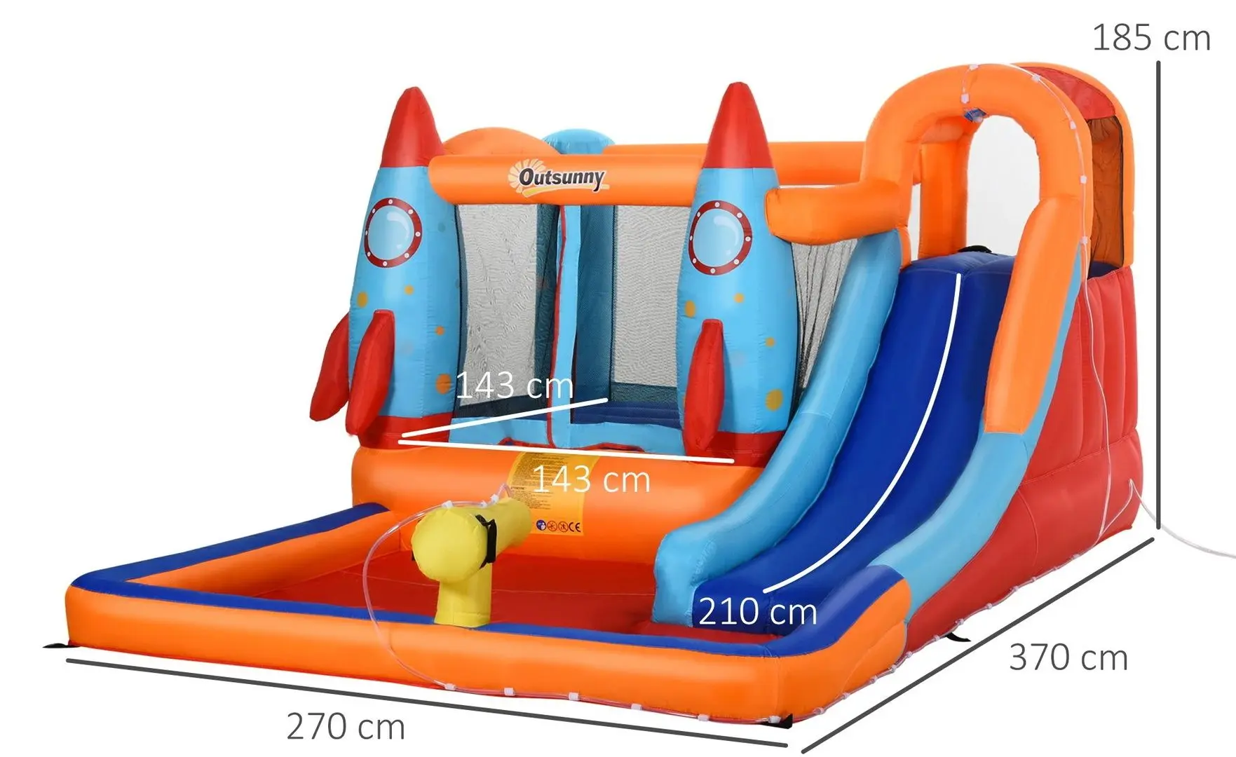 Надувной игровой центр Outsunny 342-026 (Orange/Blue) - 5